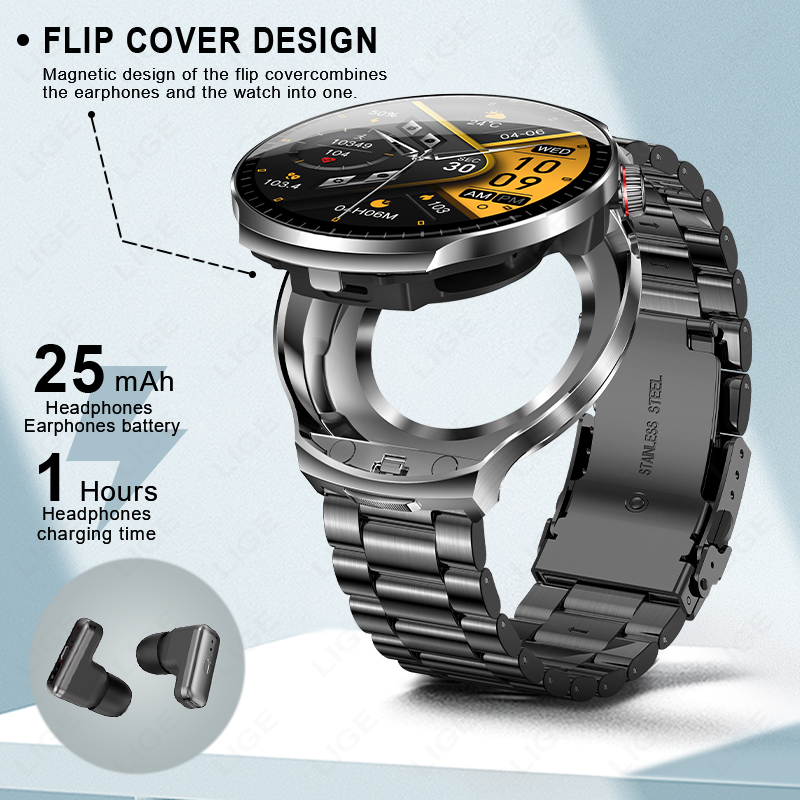 LIGE 2026 New TWS 2-In-1 Heads - огляд і ціна Smartwatch Headset