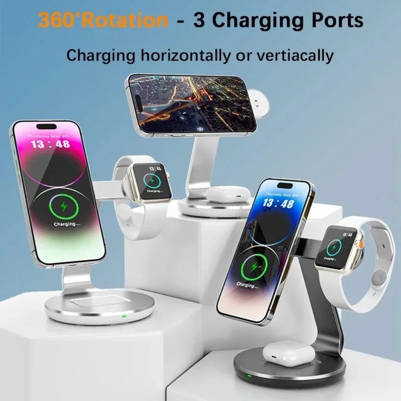 3 in 1 Wireless Charger Stand  - огляд і ціна Watch Charger Cable