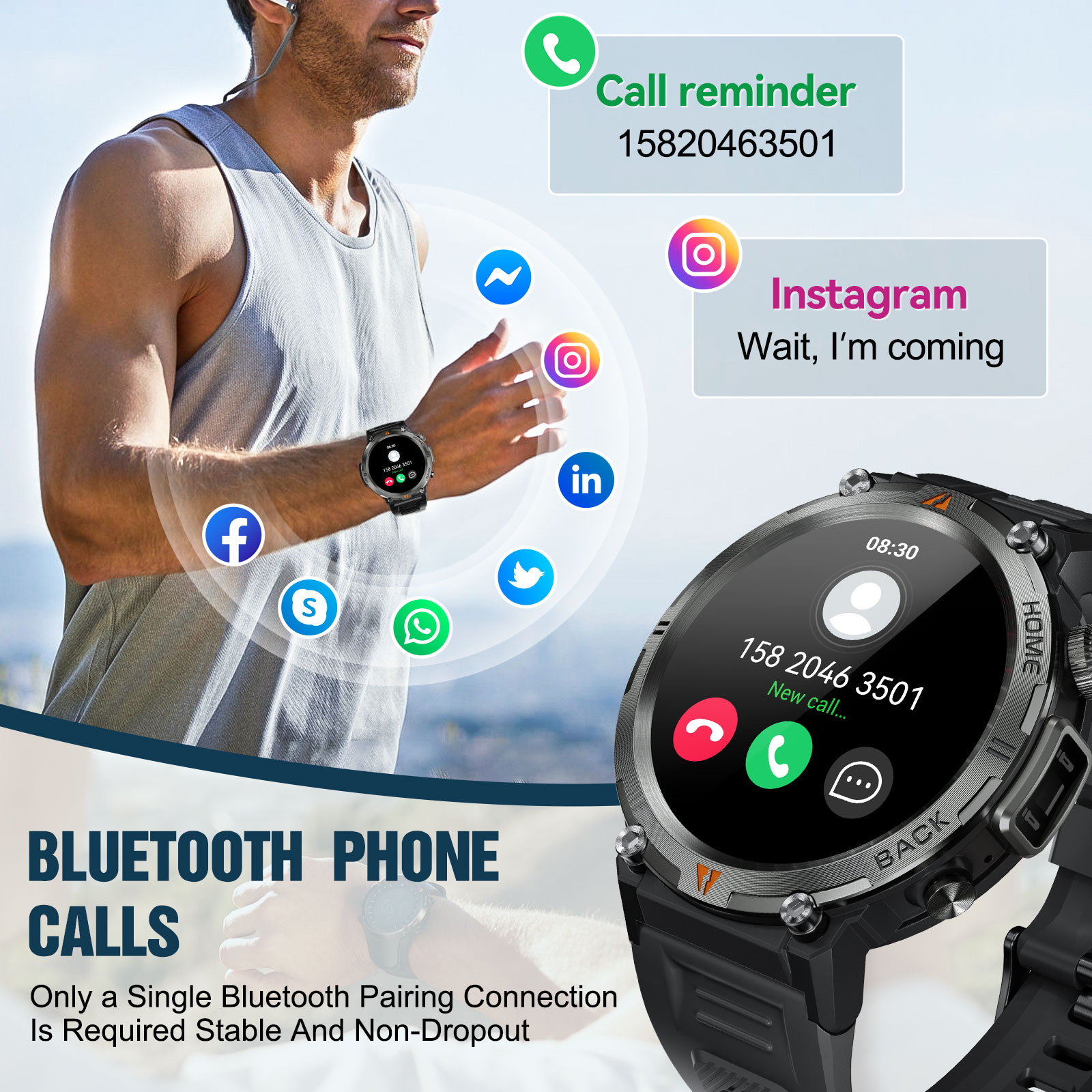EIGIIS KE3 Bluetooth Call Smar - огляд і ціна Android Smartwatch Accessories